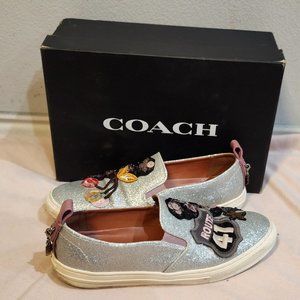 Coach  Cherry patch glitter slip on sneaker